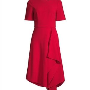 Black Halo Crete Tailored Ruffle Midi Dress